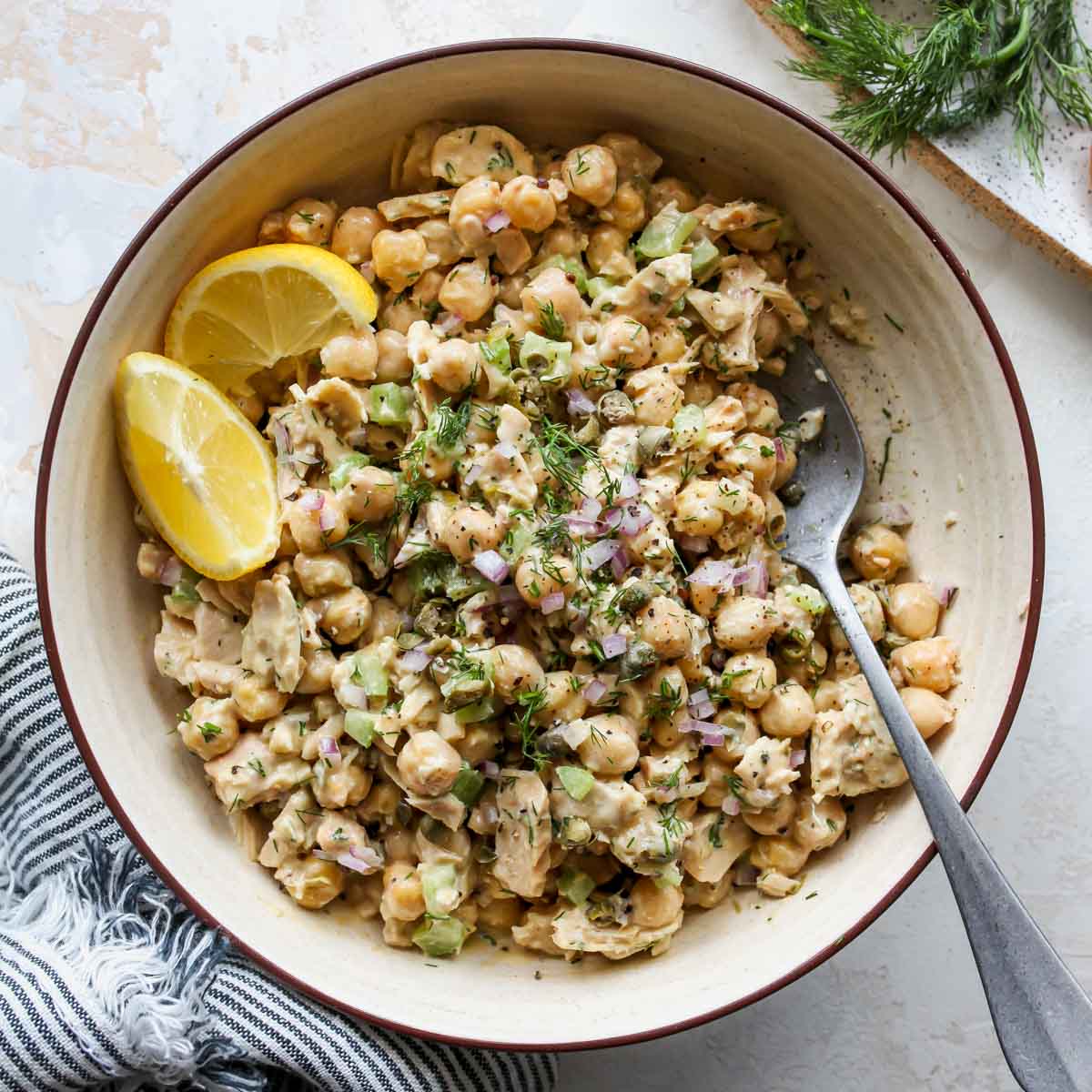 10 Minute Chickpea Tuna Salad | Dishing Out Health
