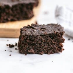 Close up of healthy brownies made with coconut flour.