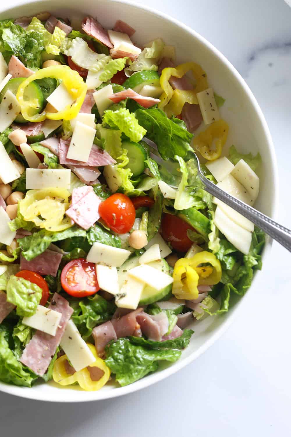 Bowl of Italian Chopped Salad.