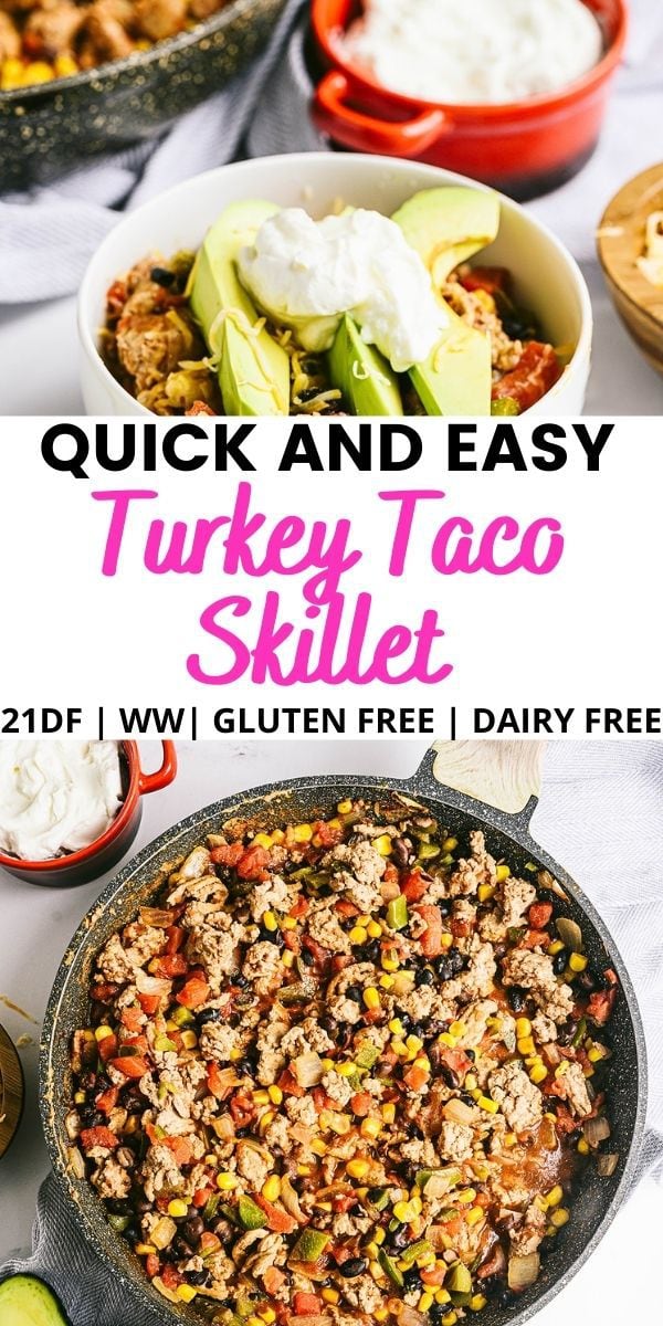 Pinterest Image Turkey Taco Skillet 