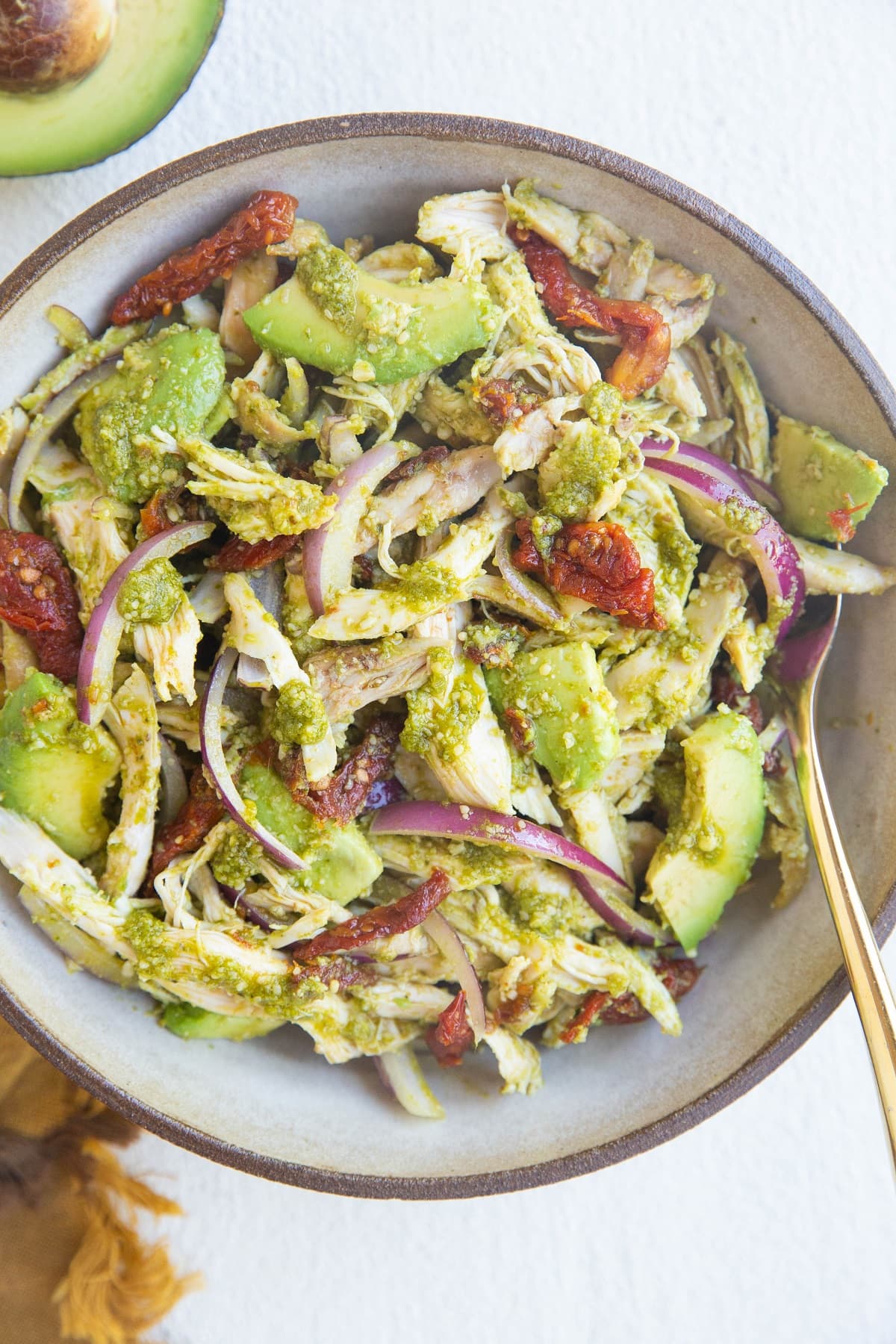 Pesto Chicken Salad with Avocado